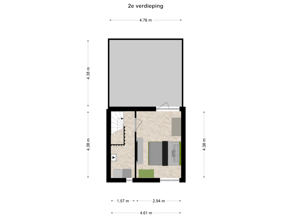 Bekijk plattegrond van 2e verdieping van Wilhelmina van Pruisenlaan 293