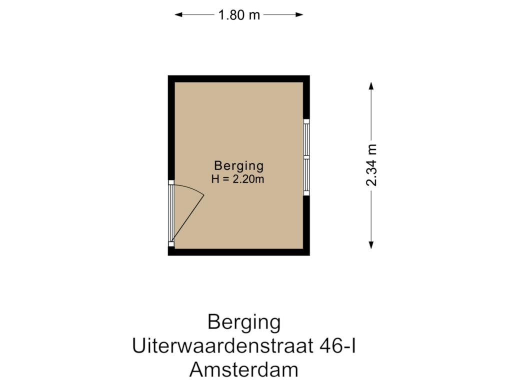 Bekijk plattegrond van Berging van Uiterwaardenstraat 46-1