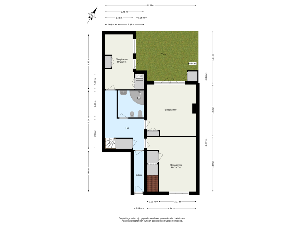 Bekijk plattegrond van Souterrain van Voorschoterlaan 39-A