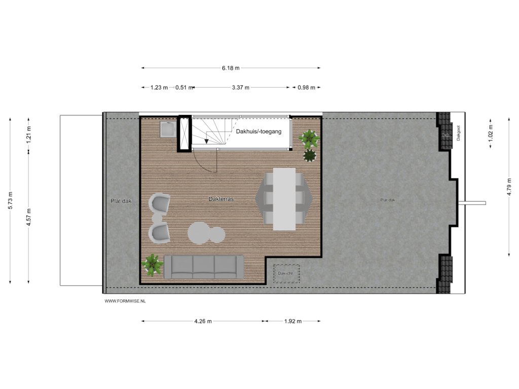 Bekijk plattegrond van DAKTERRAS van Van Eeghenlaan 28