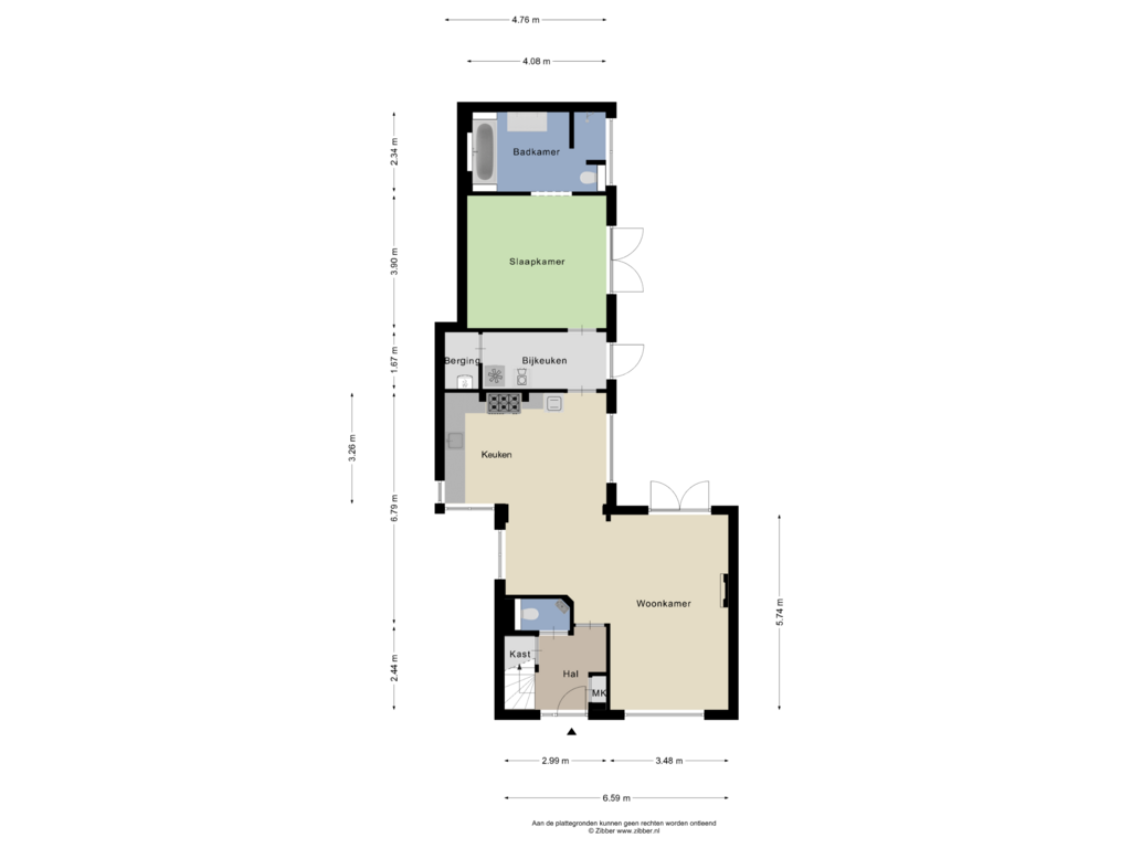 View floorplan of Begane grond of Rucphensestraat 26