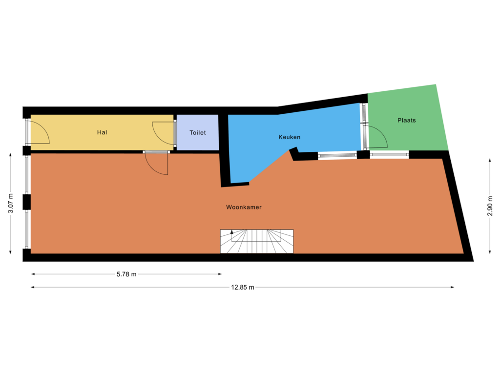 Bekijk plattegrond van Parterre van Drapenierstraat 16