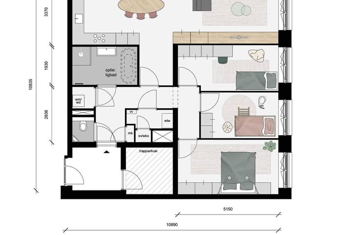 Bekijk foto 11 van De Nieuwe Defensie blok 3B - Appartement XL (Bouwnr. 424)