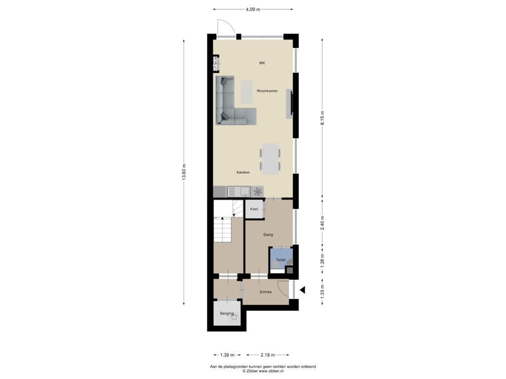 Bekijk plattegrond van Begane Grond van Spoorstraat 44