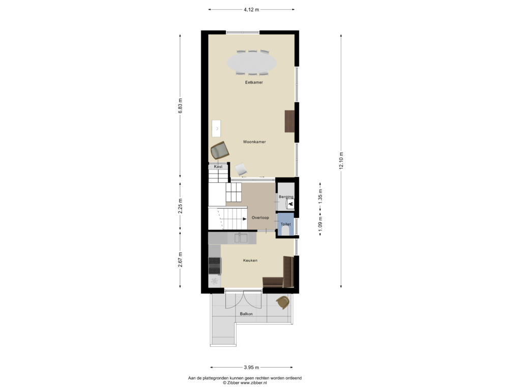 Bekijk plattegrond van Eerste Verdieping van Spoorstraat 44