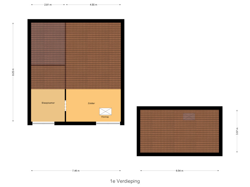 Bekijk plattegrond van 1e Verdieping van Hoge Hilleweg 8