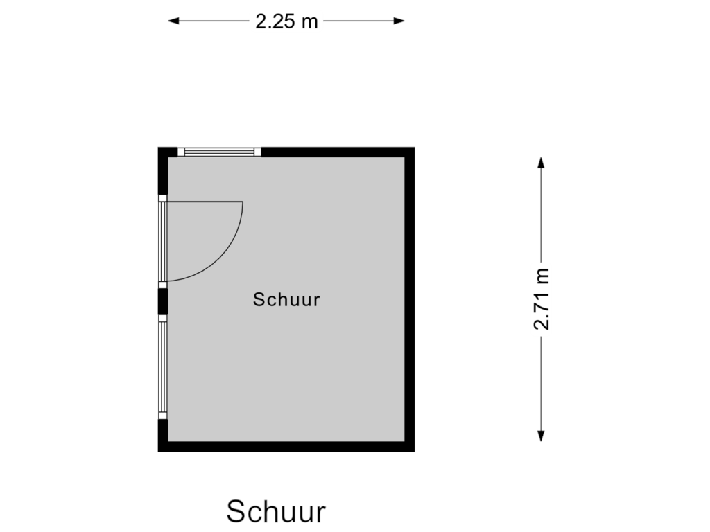 Bekijk plattegrond van Schuur van Hoge Hilleweg 8