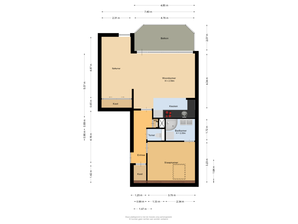 Bekijk plattegrond van Appartement van Filomeentje erf 20