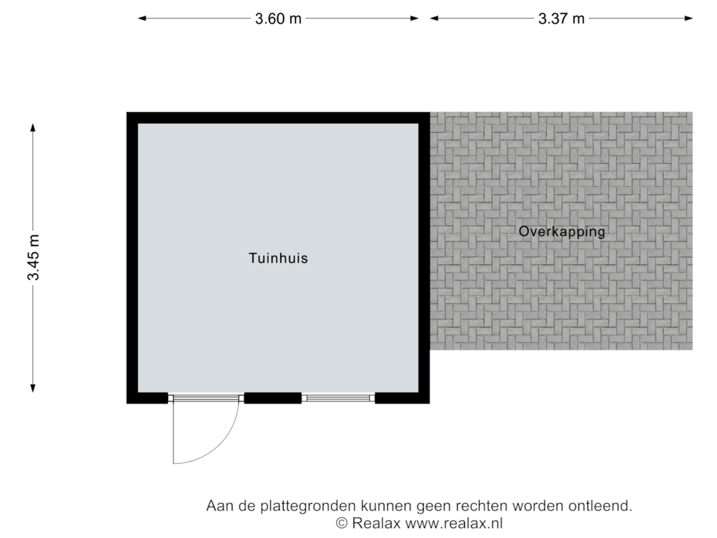 Bekijk plattegrond van Tuinhuis 1 van Drosteweg 9