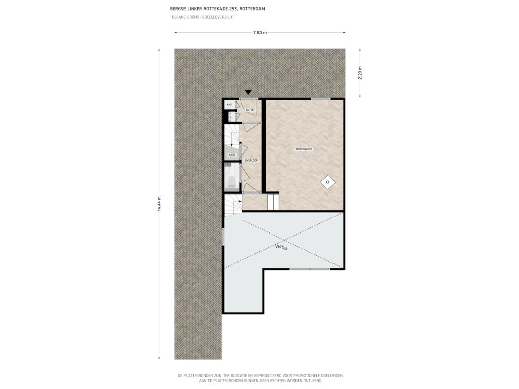 View floorplan of Begane Grond Perceeloverzicht of Bergse Linker Rottekade 253