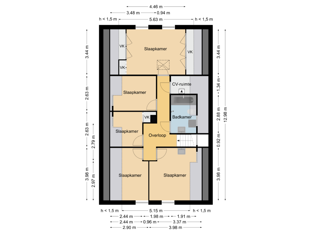 View floorplan of Verdieping of Oude Zwolsestraat 12