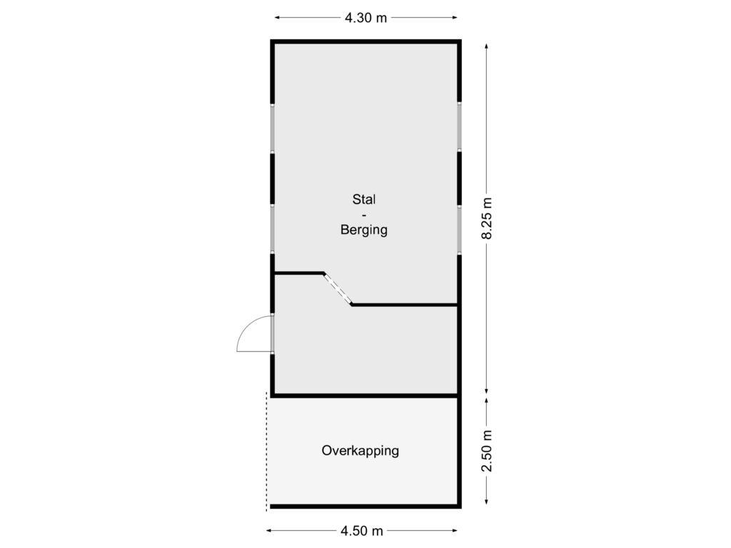 View floorplan of Schuur of Oude Zwolsestraat 12