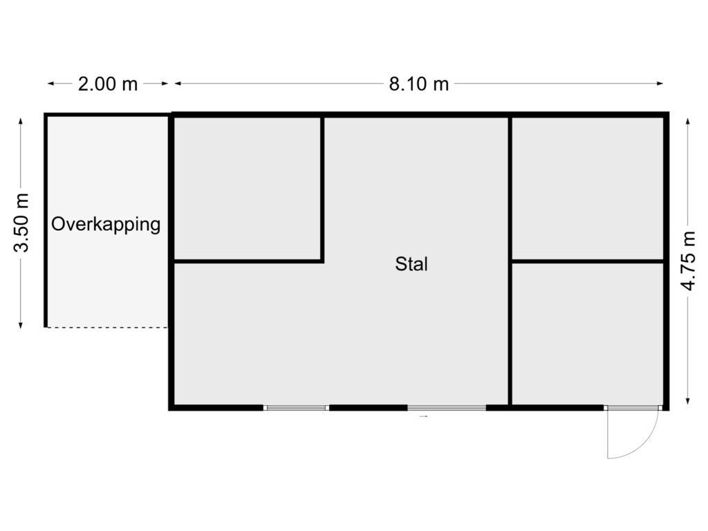 View floorplan of Stal of Oude Zwolsestraat 12