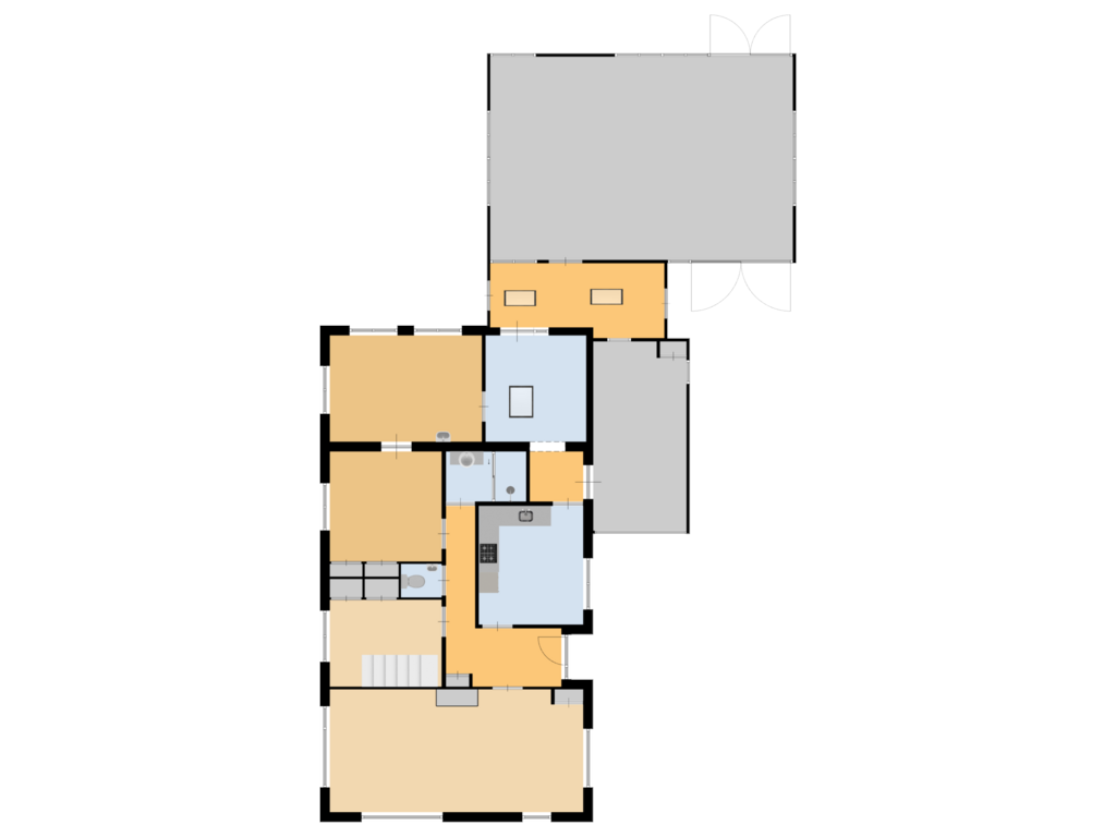 View floorplan of Begane grond of Dorpsstraat 127-A