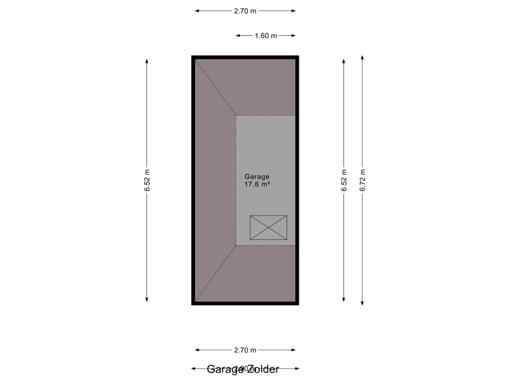 Bekijk plattegrond van Garage Zolder van Spoorstraat 32