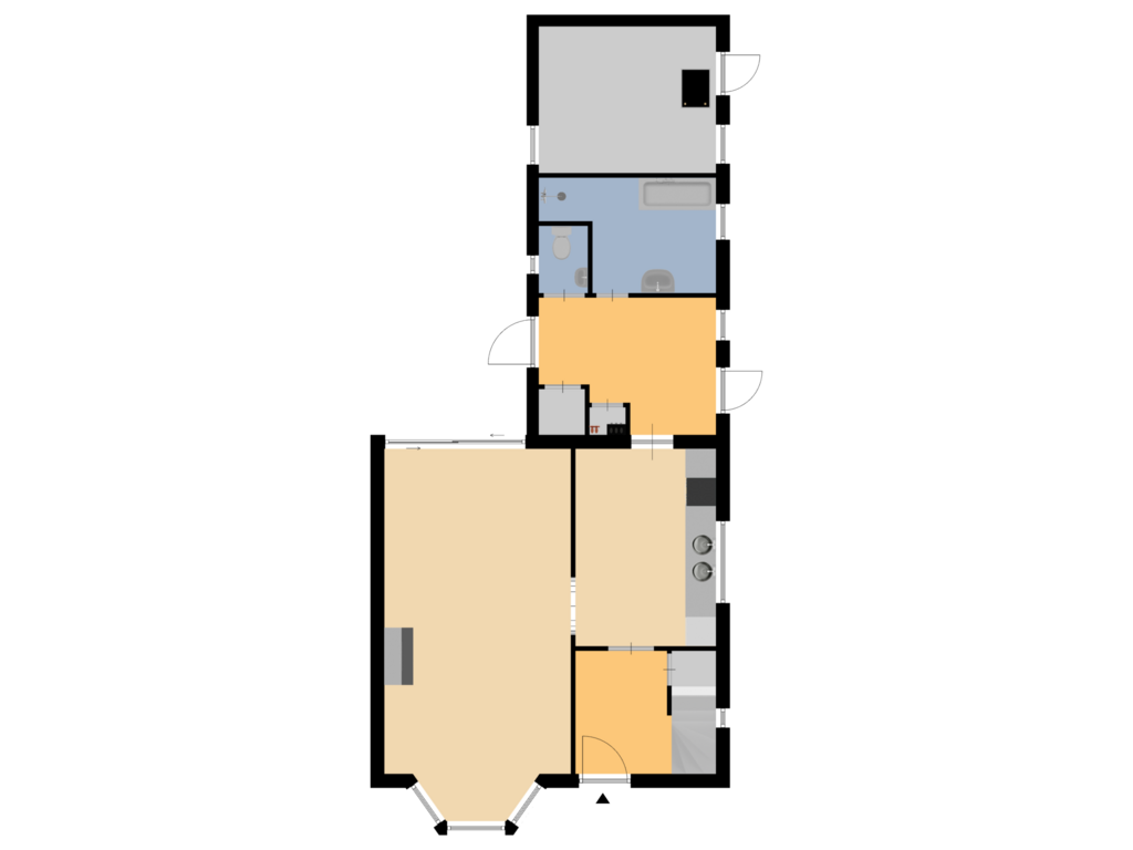 View floorplan of Begane grond of Helvoirtsestraat 43