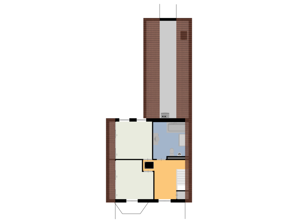 View floorplan of Eerste verdieping of Helvoirtsestraat 43