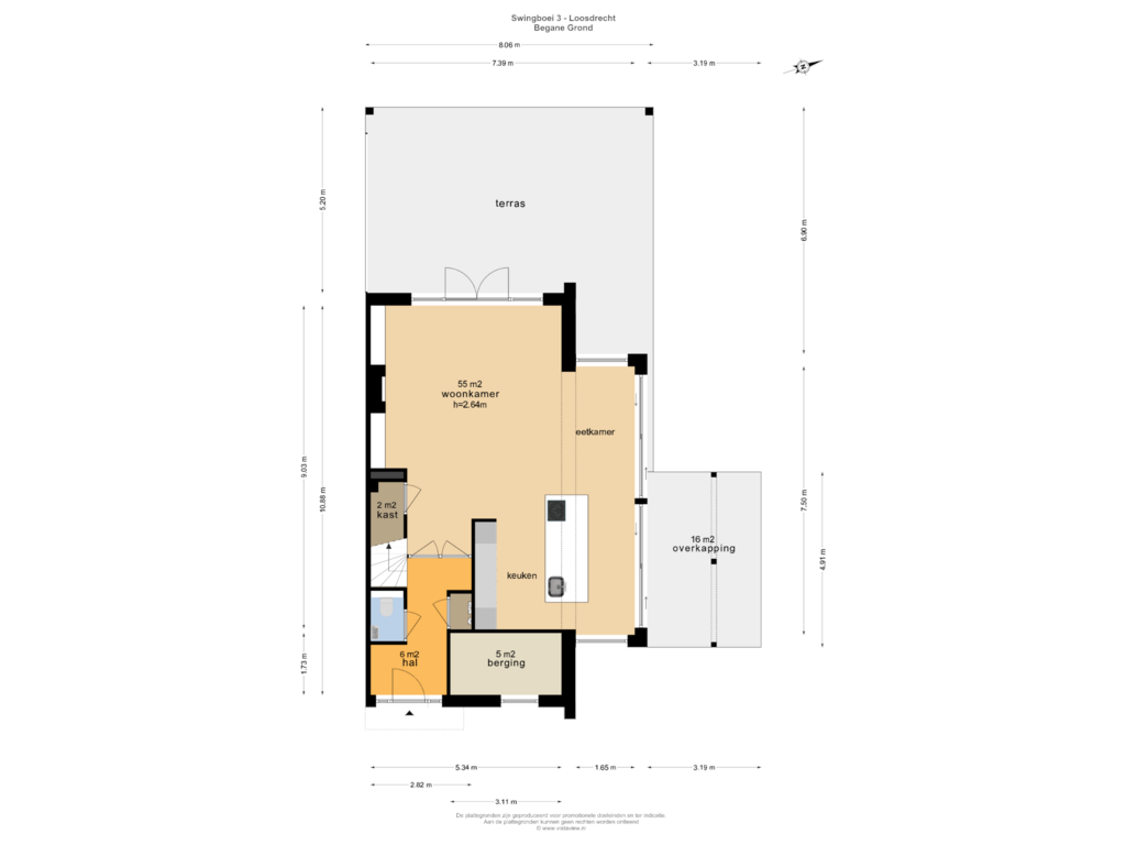 View floorplan of BEGANE GROND of Swingboei 3