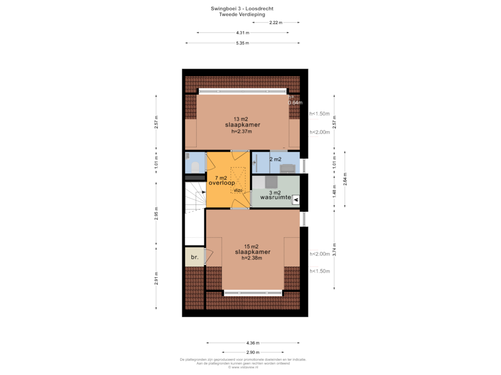 View floorplan of TWEEDE VERDIEPING of Swingboei 3