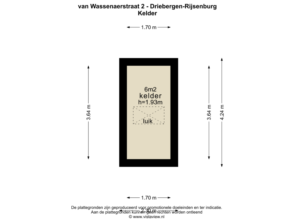 View floorplan of KELDER of van Wassenaerstraat 2