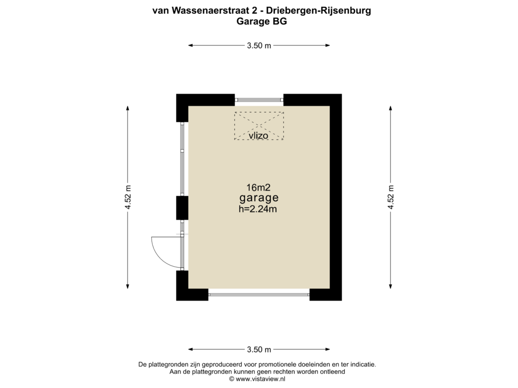 View floorplan of GARAGE BG of van Wassenaerstraat 2