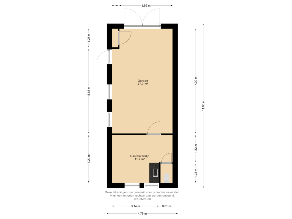 View floorplan of Garage of Mgr Aertsstraat 42