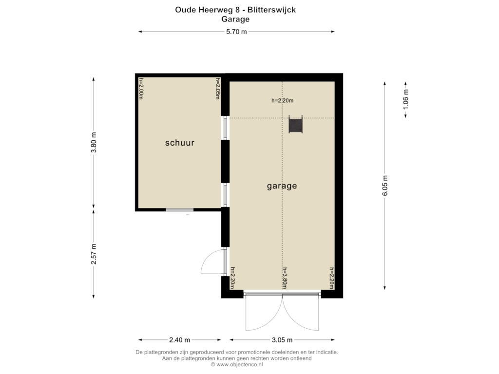 Bekijk plattegrond van GARAGE van Oude Heerweg 8