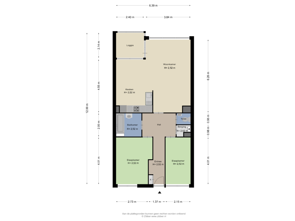 Bekijk plattegrond van Appartement van Damstraat 58