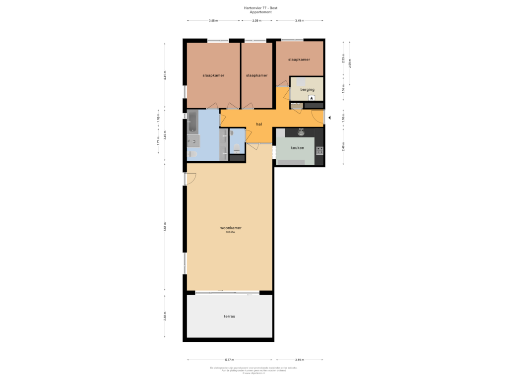 Bekijk plattegrond van Appartement van Hartenvier 77