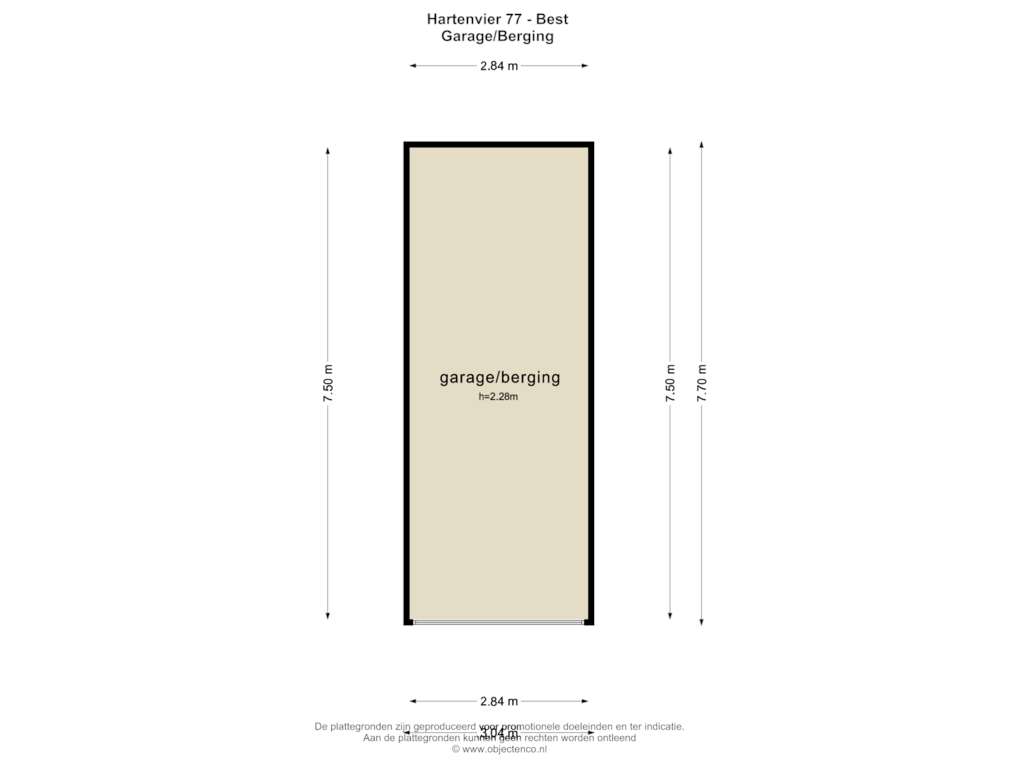 Bekijk plattegrond van Garage/Berging van Hartenvier 77