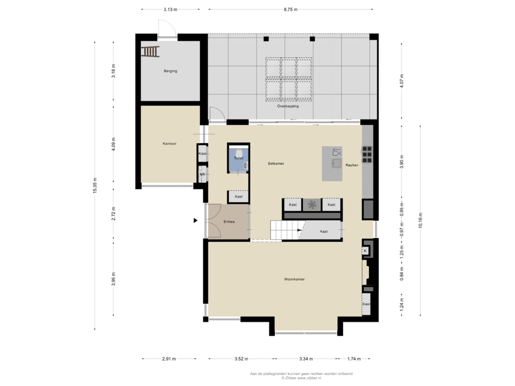 Bekijk plattegrond van Begane grond van Hogesteeg 105