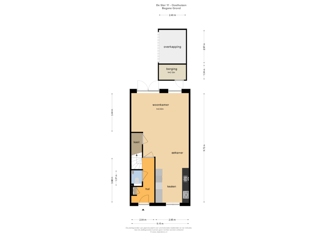 Bekijk plattegrond van BEGANE GROND van De Ster 11