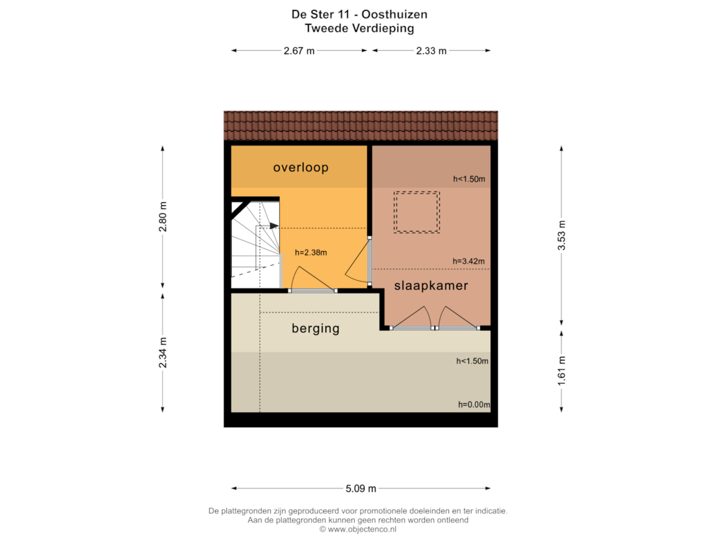 Bekijk plattegrond van TWEEDE VERDIEPING van De Ster 11