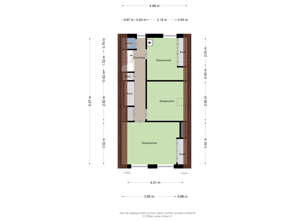 View floorplan of Eerste verdieping of Oudedijkse Schiekade 103