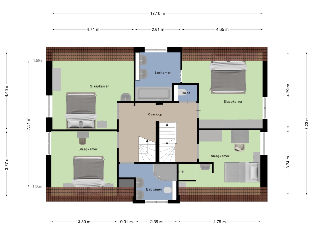 Bekijk plattegrond van Eerste Verdieping van Adriaen de Vrieslaan 17