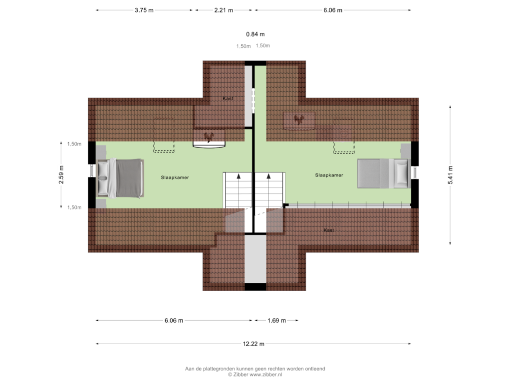 Bekijk plattegrond van Zolder van Adriaen de Vrieslaan 17