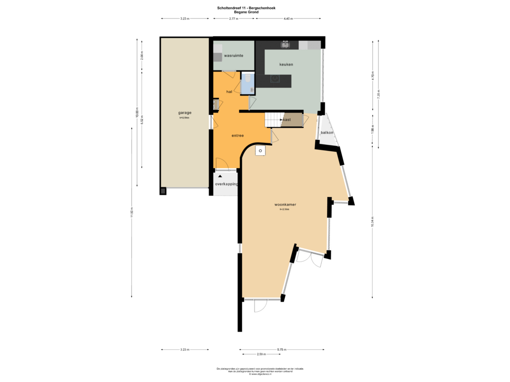 Bekijk plattegrond van BEGANE GROND van Scholtendreef 11