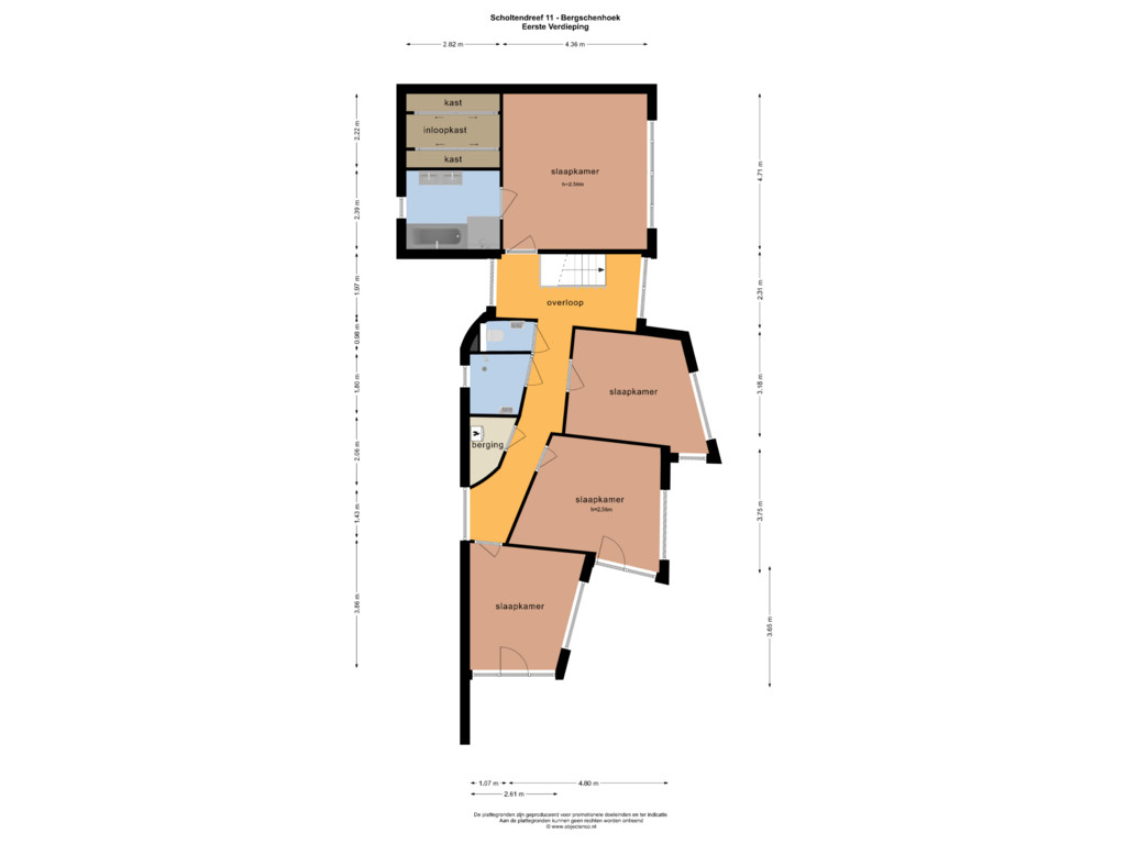 Bekijk plattegrond van EERSTE VERDIEPING van Scholtendreef 11