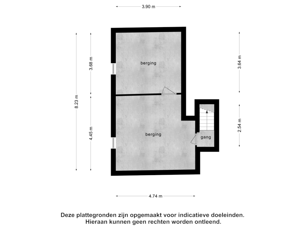 Bekijk plattegrond van Souterrain van Vlessendijk 14