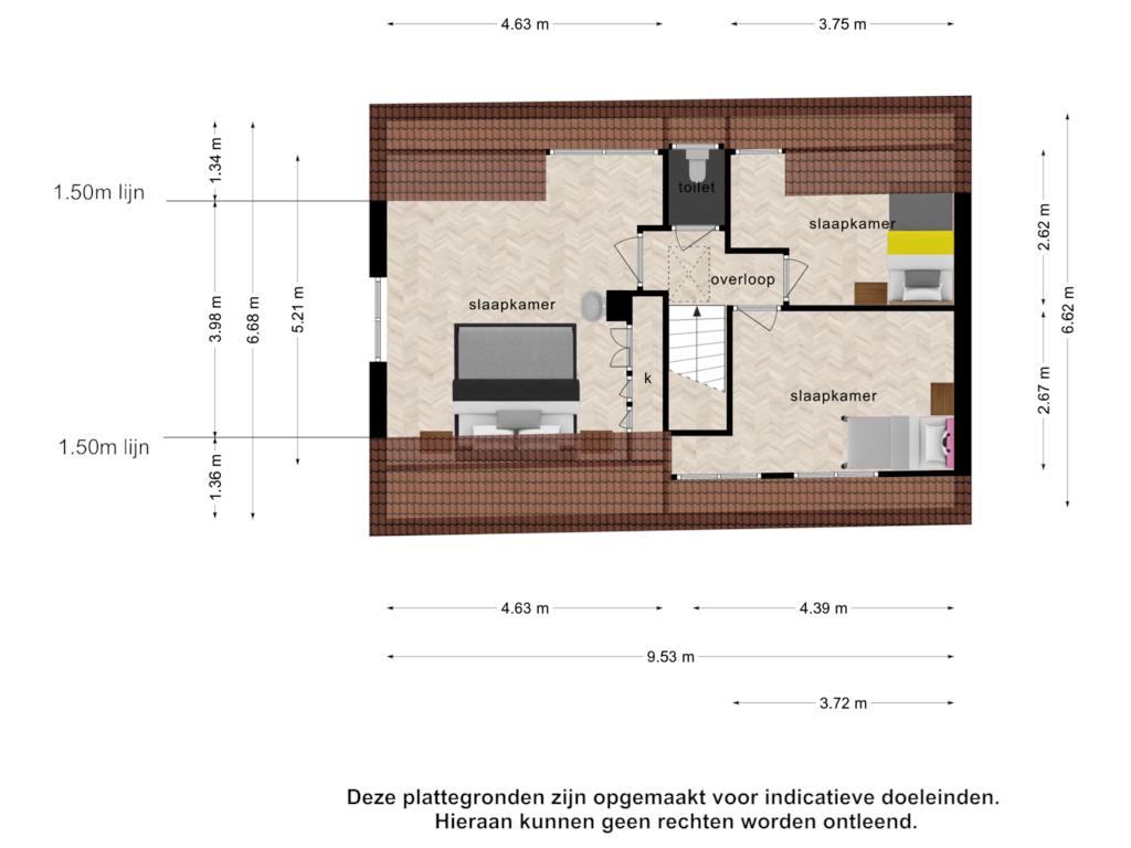 Bekijk plattegrond van 1e verdieping van Vlessendijk 14