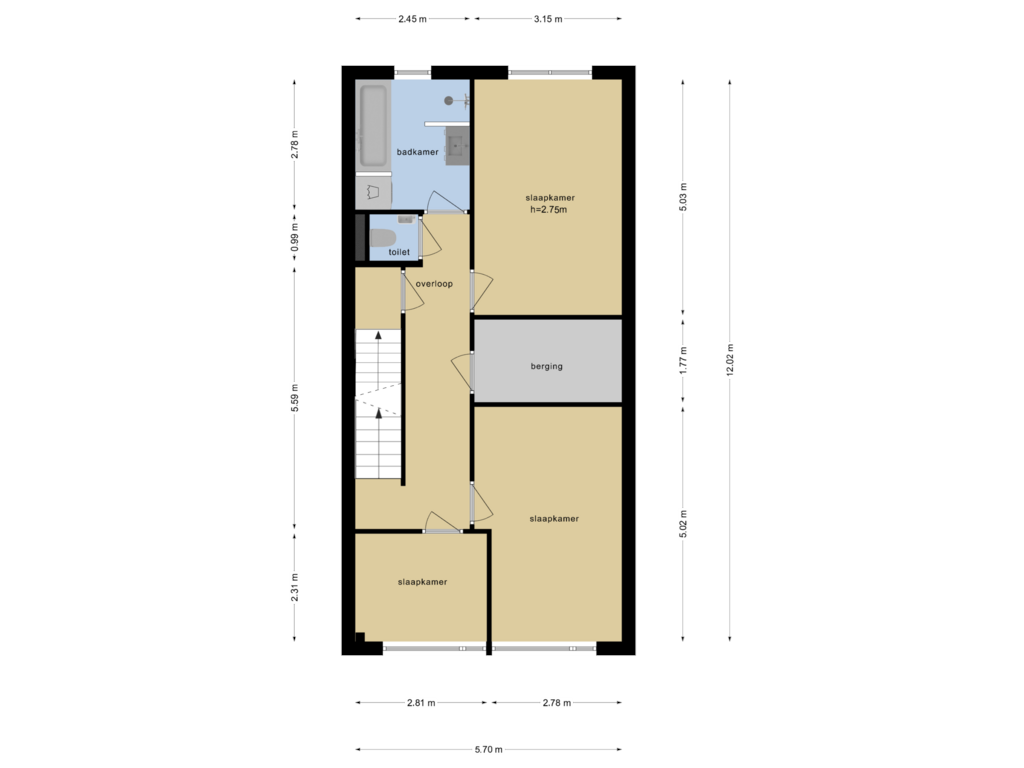 View floorplan of Eerste Verdieping of Scheepvaartstraat 6-H1