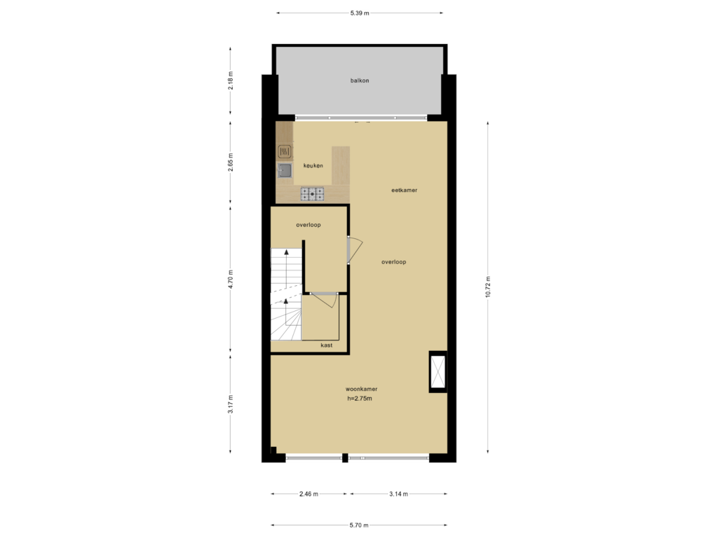 View floorplan of Tweede Verdieping of Scheepvaartstraat 6-H1