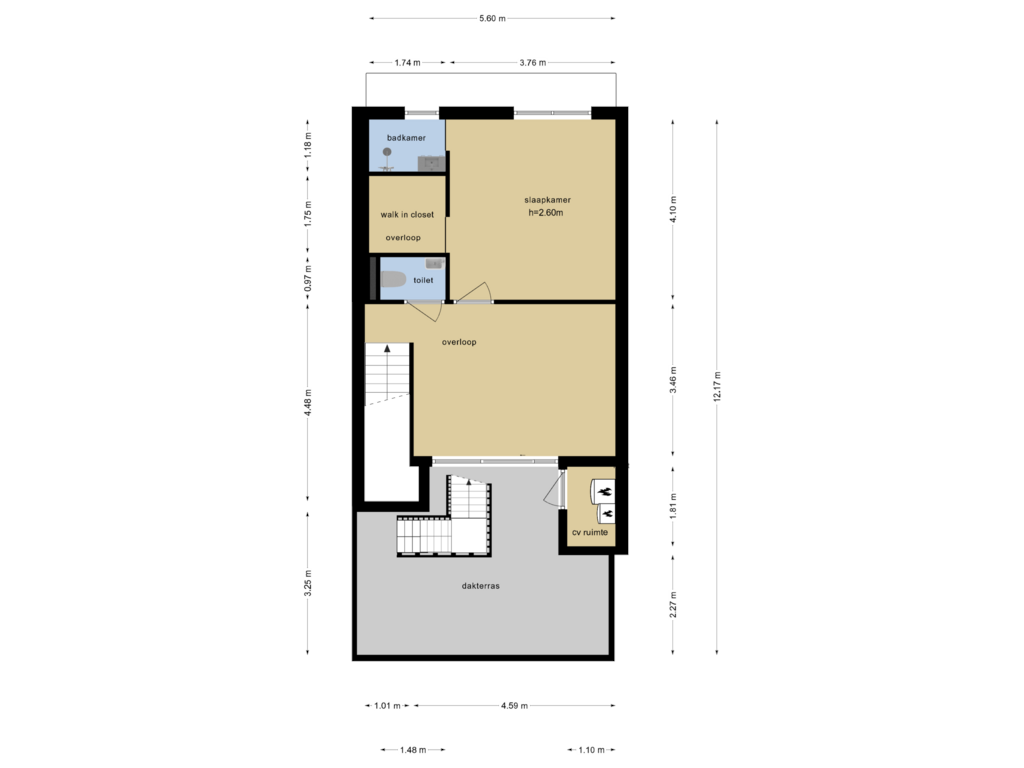 View floorplan of Derde Verdieping of Scheepvaartstraat 6-H1