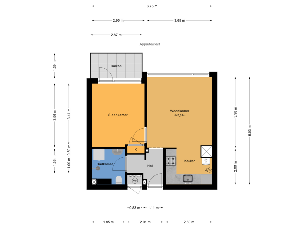 Bekijk plattegrond van Appartement van Huis te Landelaan 15-F712