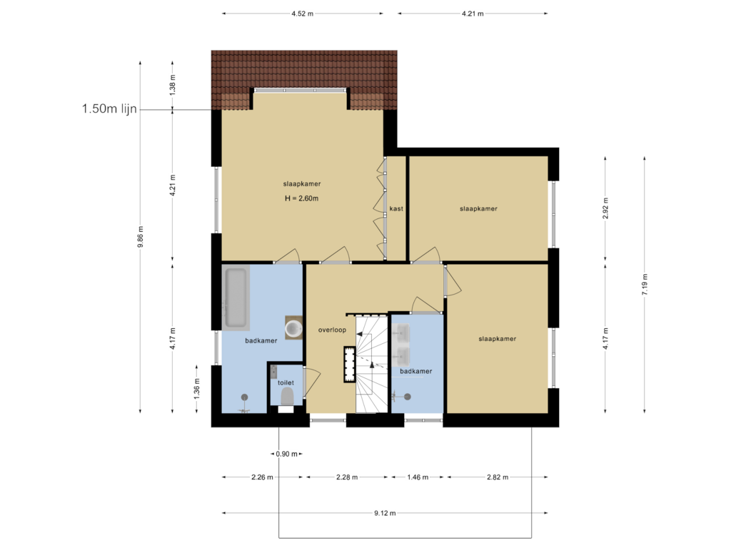 View floorplan of Eerste Verdieping of Wagenmaker 4