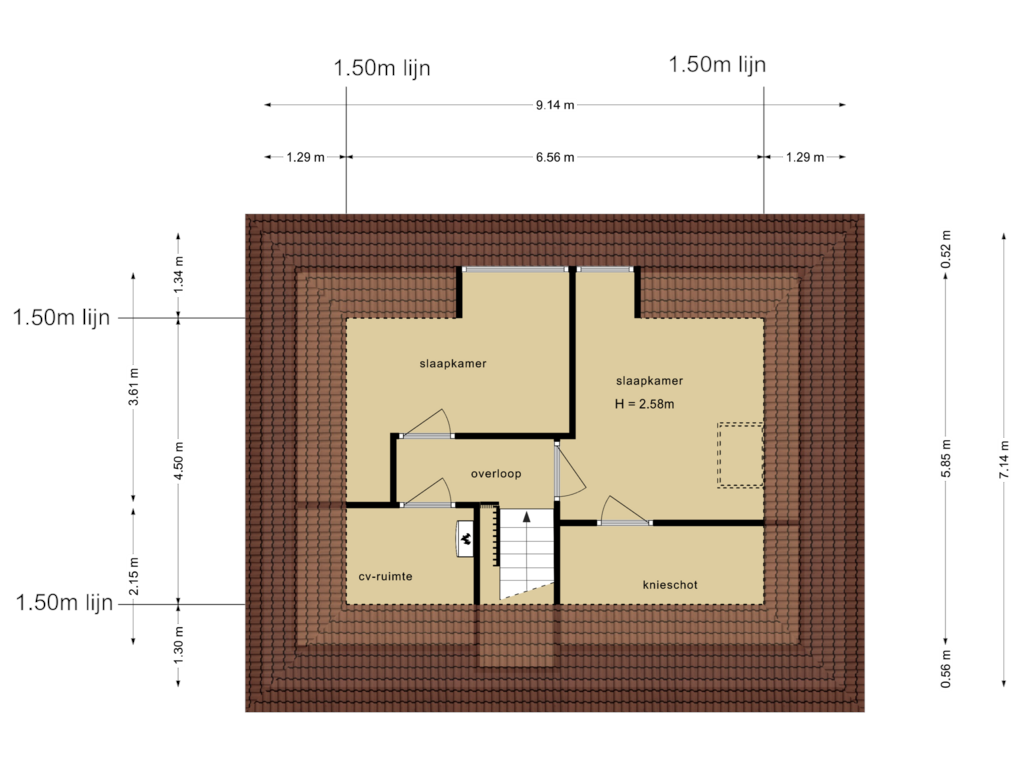 View floorplan of Tweede Verdieping of Wagenmaker 4