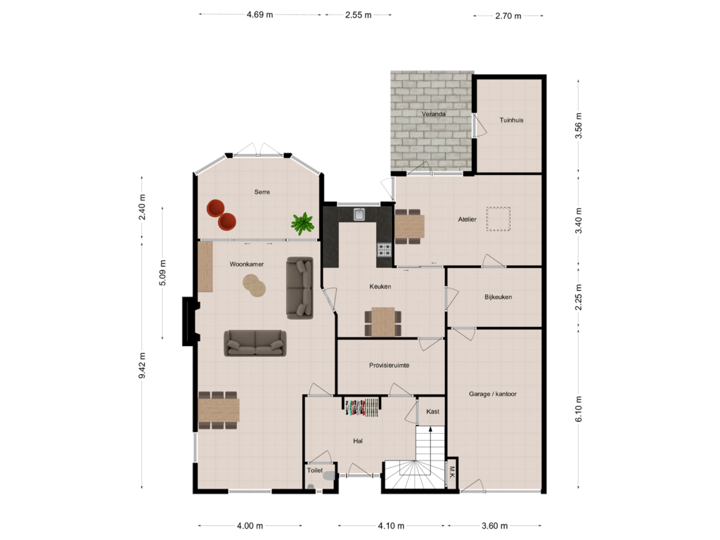 Bekijk plattegrond van Begane grond van Fazant 39