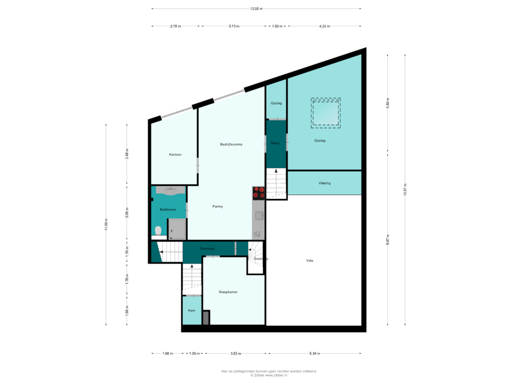 Bekijk plattegrond van Eerste Verdieping van Vaartdijk 3-R