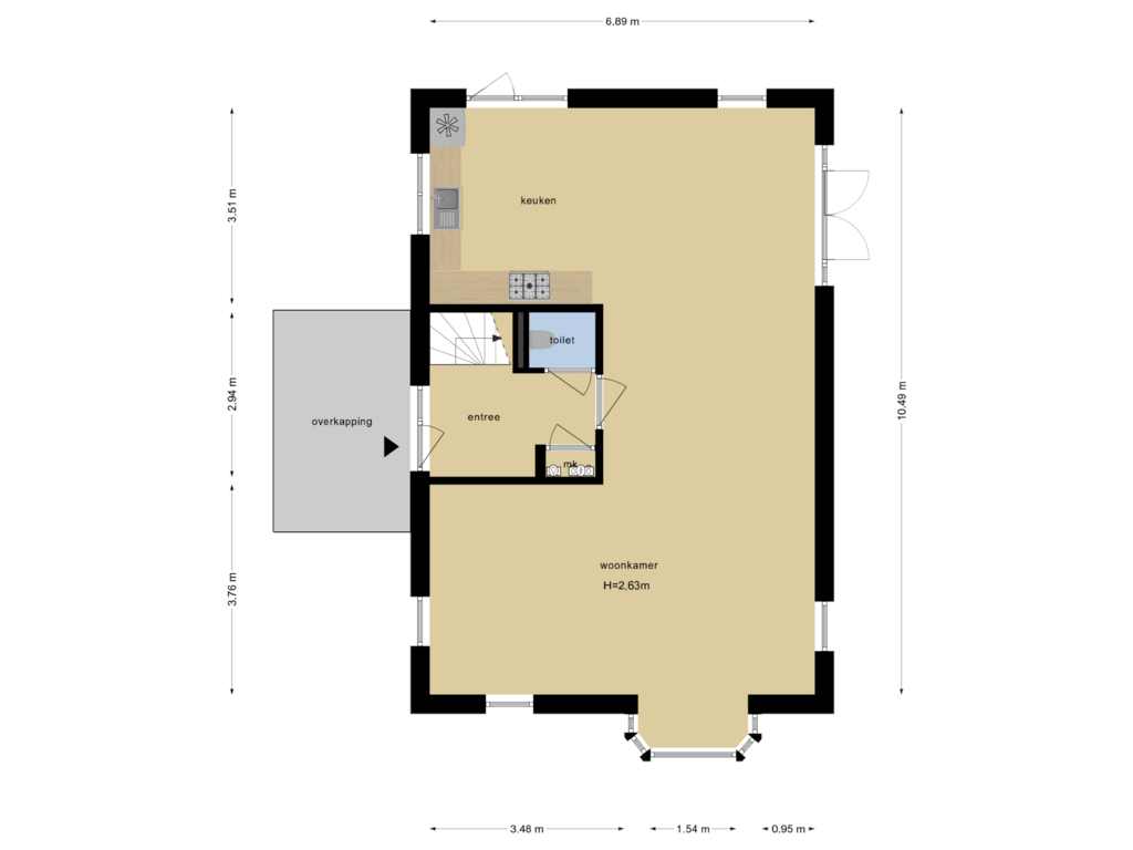 Bekijk plattegrond van Begane Grond van Terwaerderveldje 2