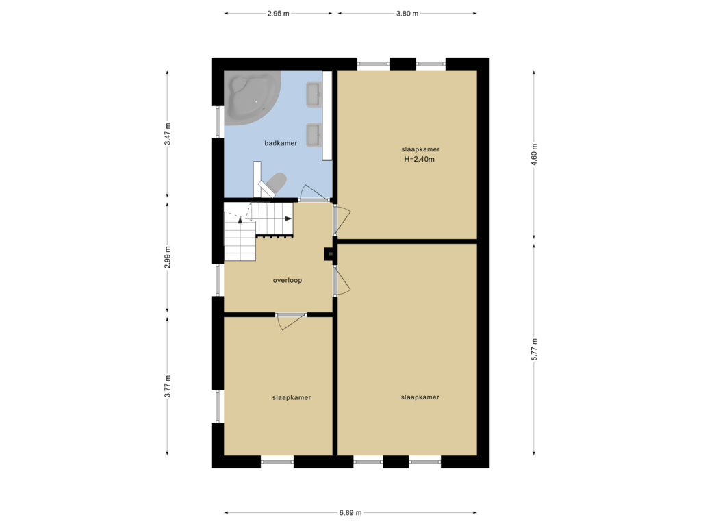 Bekijk plattegrond van Eerste Verdieping van Terwaerderveldje 2